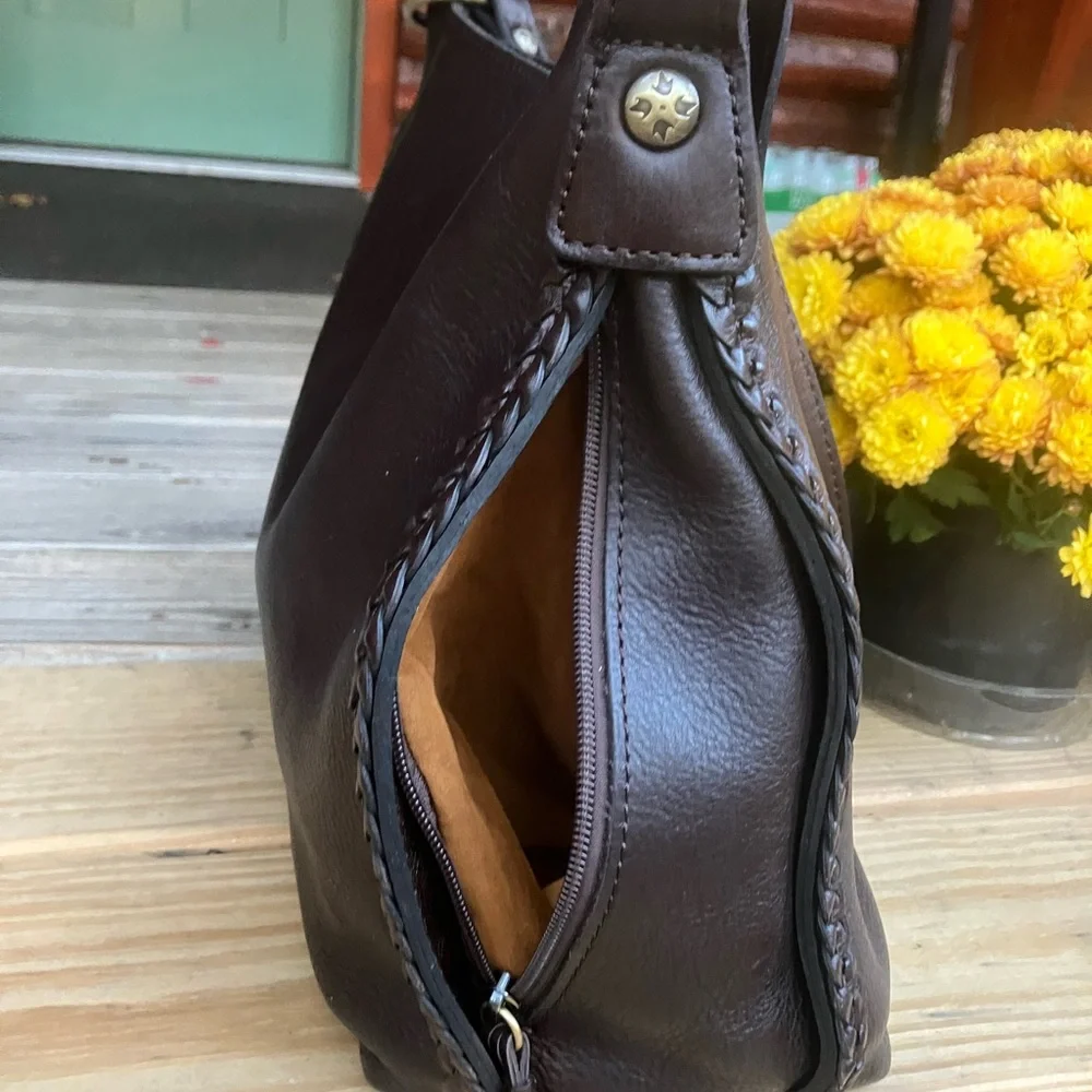 Patricia Nash Dark Brown Leather Shoulder Bag KALISPELL style P1455625 - Picture 2 of 7